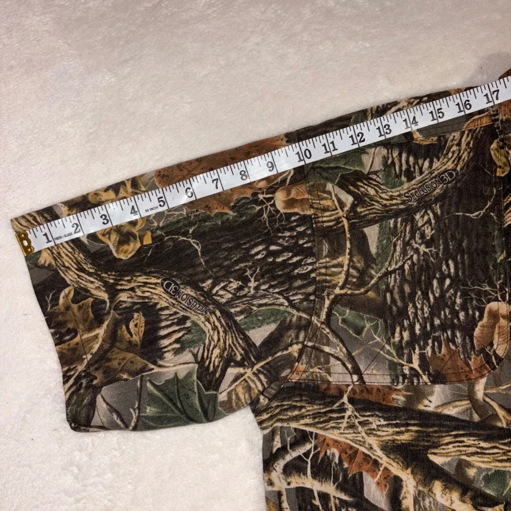 CABELA'S Camo Hunting Shirt Mens M Brown Seclusion 3D Vented Mesh Back Button Up